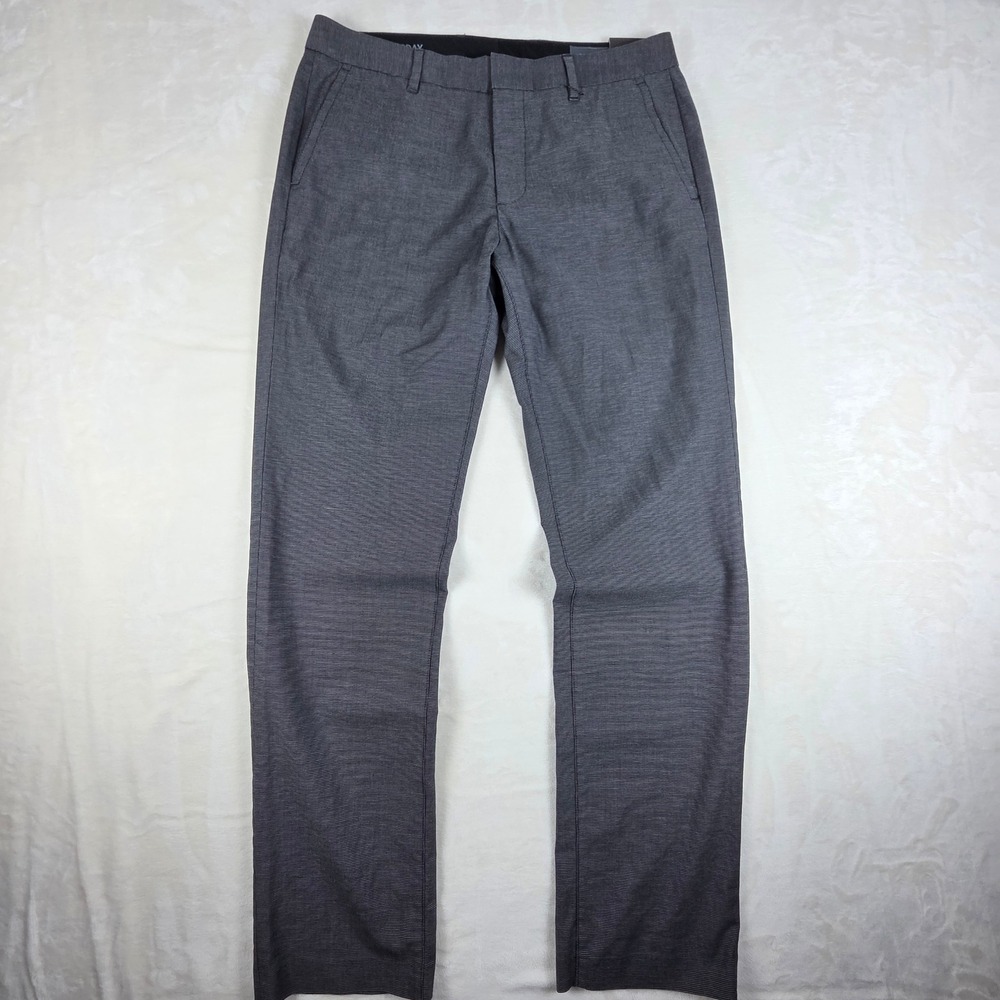 Bonobos Tuesday Dress Pants Mens 32x32 Grey Slim Fit Micro Pattern Trousers NWT